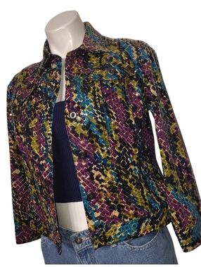 Ruby Rd Shimmering Trucker Style Jacket Size 4P